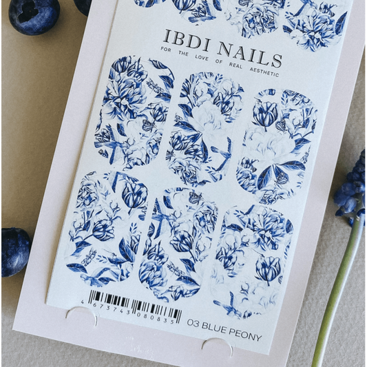 Ibdi Nail Wraps 03 Blue Peony