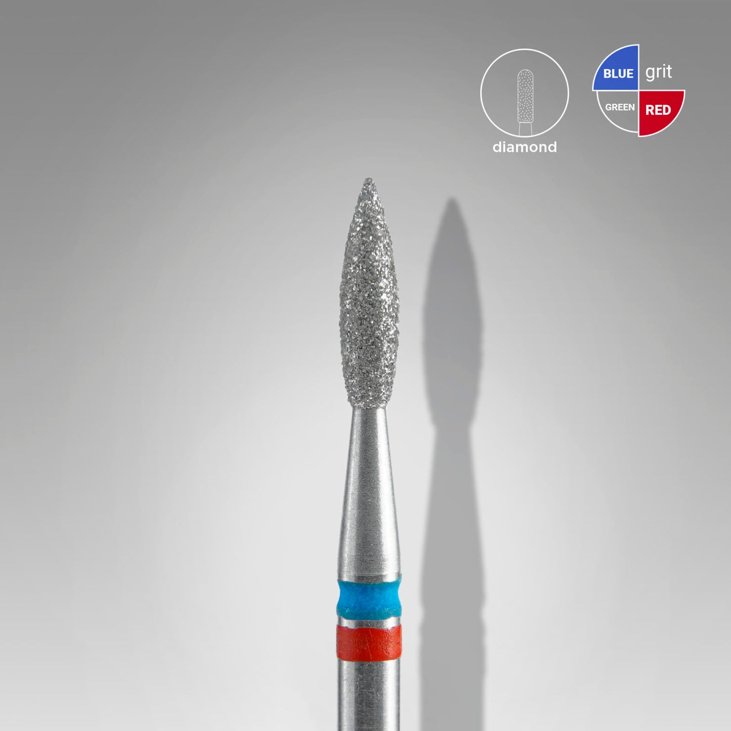 Diamantbit DUO „Spitze Flamme“ blau/rot , Durchmesser 2,1