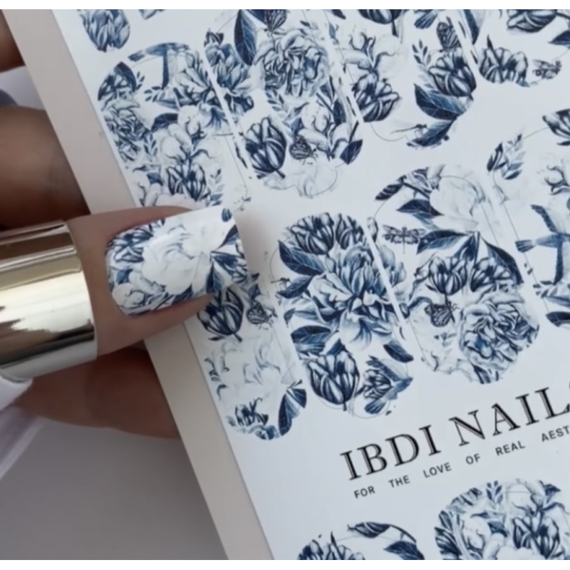 Ibdi Nail Wraps 03 Blue Peony