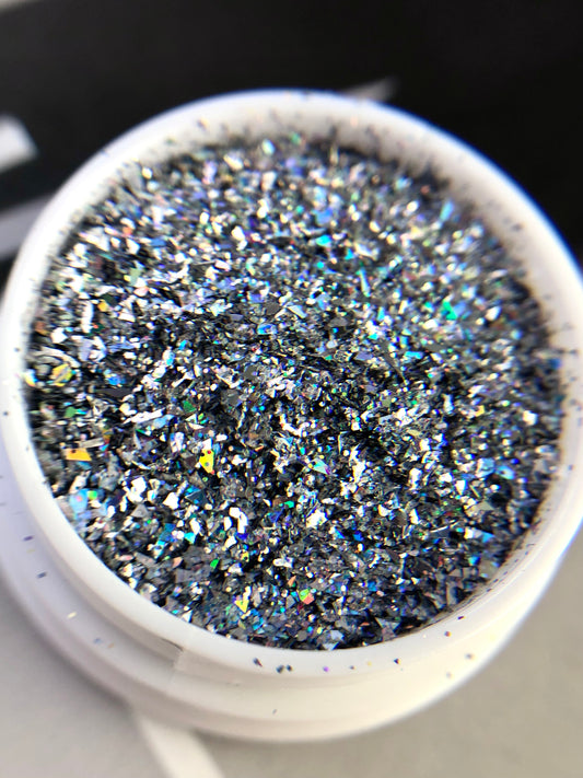 Glitter Flakes Silver